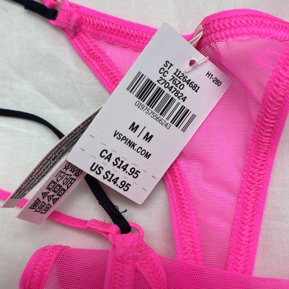 PINK Victoria's Secret Pink Mesh Strappy Thong - Picture 4 of 4